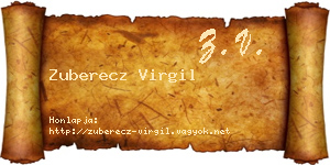 Zuberecz Virgil névjegykártya